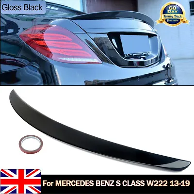 For Mercedes S Class W222 Rear Boot Trunk Spoiler Amg Style Gloss Black 13-2019 • £59.85
