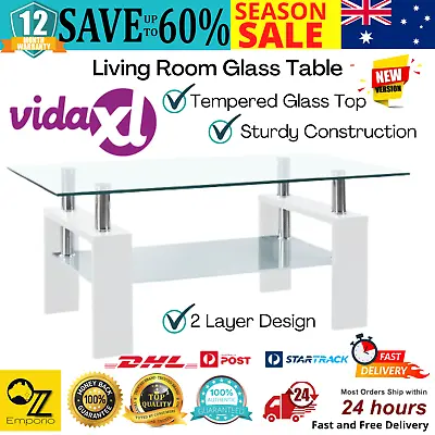 $119.62 • Buy Glass Coffee Side Table Elegant Living Room Office Furniture Modern Style White