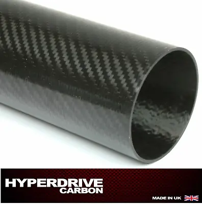 Carbon Fibre Tube 25mm (22mm) Woven Finish Roll Wrapped  UK Supplier • £74.99
