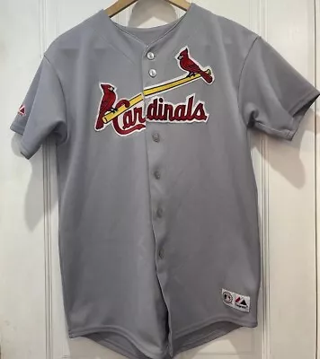 St. Louis Cardinals #5 Pujols Gray Short Sleeve Majestic Jersey Youth Size Large • $30