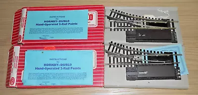 HORNBY DUBLO PAIR OF No. 2728 2RAIL HAND OPERATED RH POINT - BOXED EX SHOP STOCK • £9.99