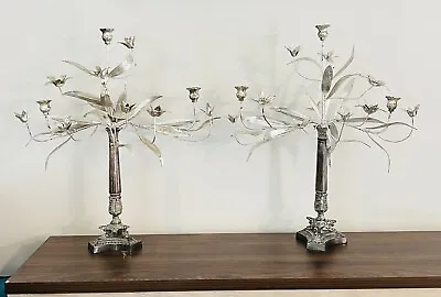 2 John Richard Collection Vintage Candelabra Candlesticks Leaves Flowers Pair • $180
