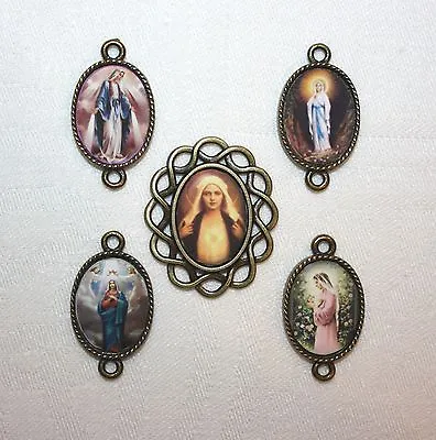 £24.28 • Buy Immaculate Heart Of Mary Rosary Parts Set~Center & Pater Medals~Free Shipping!