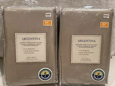 Pair 2 - PERI Argentina Interlined Taffeta 84  Curtain Panels Champagne Beige • £55.98