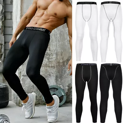 Men's Compression Pants Workout Long Leggings Gym Workout Sports Pants Running  • $7.79