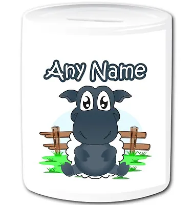 Personalised Lamb Sheep Money Box Animal Girls Boys Kids Custom Name Piggy Bank • £14.99