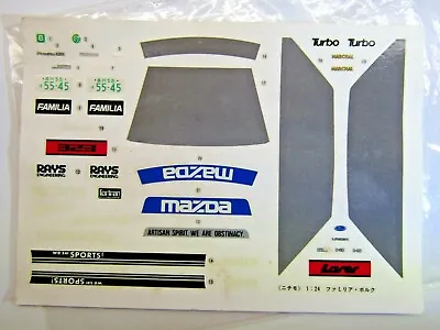 Nichimo 1:24 Scale Decal Sheet Volk Mazda Familia 323 / Ford Laser Turbo • $12.88