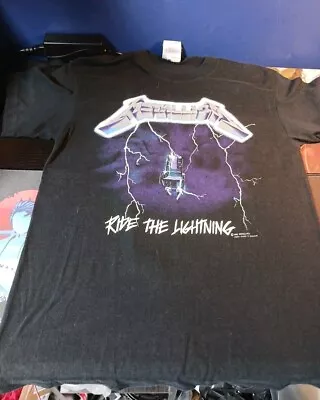 METALLICA Ride The Lightning VG COND Heavy-metal 1989 Thrash Vtg T Shirt OG Sz L • $299.99