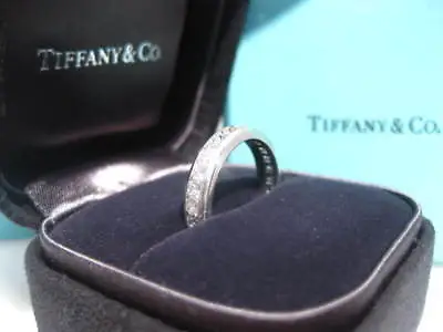 Tiffany & Co. Platinum Lucida Diamond Eternity Wedding Band Ring Papers Video 6 • $5595