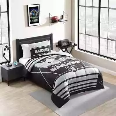 Las Vegas Raiders NFL Twin Bedding Comforter Set-F2009032923 • $153.95
