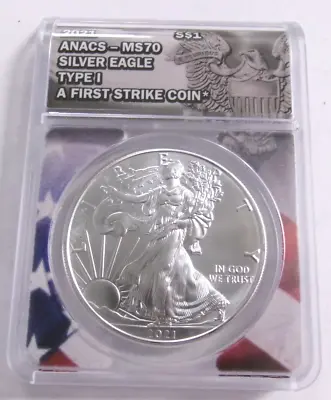 2021 American Silver Eagle ANACS MS70 Type 1 - A First Strike Coin • $42.99