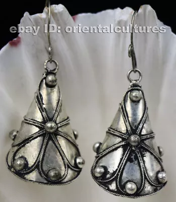 Tribal Exotic Chinese Handmade Miao Silver Earring • $25