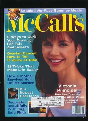 McCall's Magazine Aug 1992 Victoria Principal Cover Princess Diana • $25