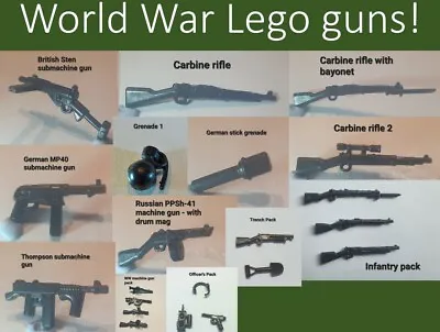 £0.99 • Buy Lego World War Guns For Minifigures - Realistic, Great Quality! Sten, MP40 Etc