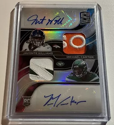 Javonte Williams/ Michael Carter - 2021 Spectra Dual RPA #2/2 • $150