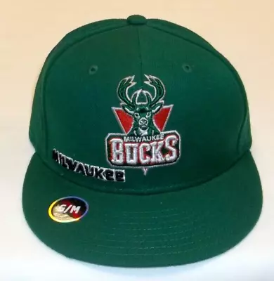 NBA Milwaukee Bucks Flat Bill Flex Fit Hat - Size  S/M - New • $14.99