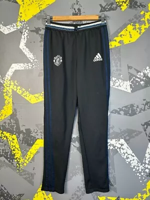 Manchester United Training Football Soccer Pants Black Adidas Young Size L Ig93 • $21.24