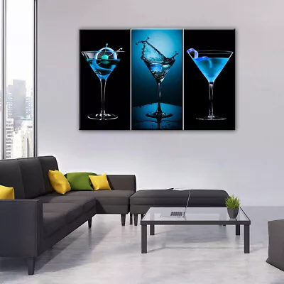 3 Piece Framed Canvas Multi Panel Art - Blue Bliss Modern Wall Decor • $259.95