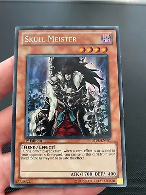 Skull Meister STBL-EN081 Secret Rare 1st Edition Yugioh Card Holo VLP/LP • £19.50