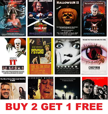 £2.95 • Buy RETRO HORROR MOVIE POSTERS Classic Greatest Cinema Room Decor Prints Wall Art