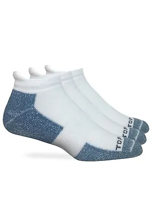 Top Flite Mens Moisture Wicking Seamless Toe Heel Tab Sport Socks 3 Pair Pack • $10.99