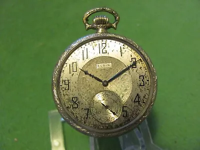 Vintage Elgin Victory 17 Jewels Open Face Pocket Watch Not Working Parts Only. • $44.95