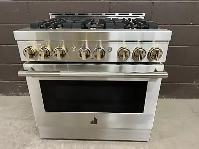 $4500 • Buy JennAir RISE JGRP436HL - 36  All Gas Range Professional 6 Burners Propane Gas