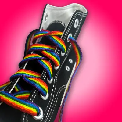 LGBTQIA+ Charity Listing RAINBOW LACES LGBT SHOES LACES RAINBOW FLAG LACE PRIDE • £4