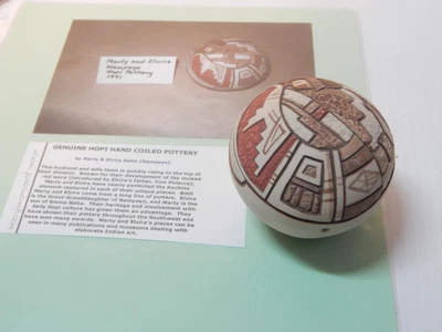 $169 • Buy Marty/elvira Nampeyo Hopi Indian Pottery Seed Pot Kachina Dsgn Sgraffito