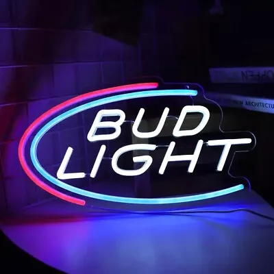 Bud Light Neon Sign Beer Bar Wall Pub LED Budweiser Man Decor Cave Neon Sign • $69.99