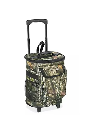 Mossy Oak Insulated Camo Rolling Cooler With Pull Handle Holds 30 Cans New • $50