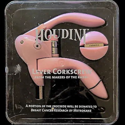 Metrokane Houdini Pink Rabbit  Lever Corkscrew Wine Bottle Opener Foil Cutter • $37.99