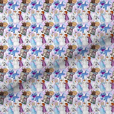 Hair Bow Printed Canvas Fabric For Making Bows Frozen A4 Sheet • £3.25
