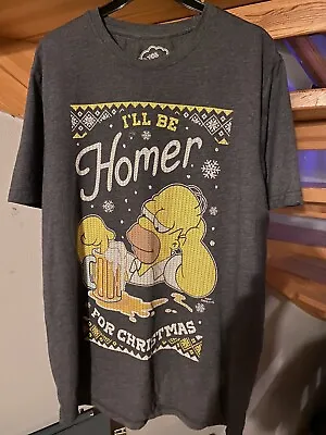 Official The Simpsons I'll Be Homer For Christmas Medium M T-Shirt • £2