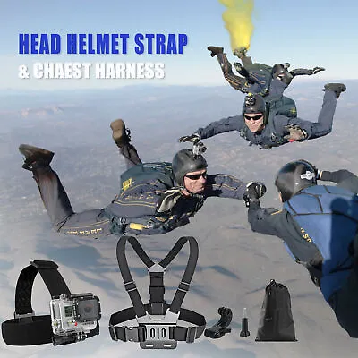 $12.49 • Buy GoPro 3+ 4 5 6 7 8 Accessories Head Helmet Strap Chest Harness Mount Chesty AU