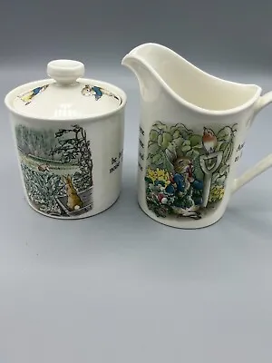 Vintage Peter Rabbit Wedgwood Etruria Barlaston Sugar & Creamer Set • $59.99