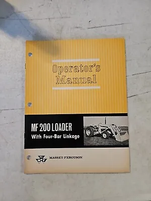 Vintage 1965 Massey Ferguson Mf 200 Loader Operators Owners • $13.45