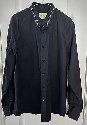 Authentic Gucci Blind For Love Black Mens Shirt XXL • $199.99