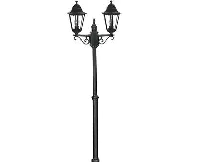 2Way Lamp Post Lantern Vintage 60W Outdoor 215cm Victorian Garden Aluminum Light • £53.99