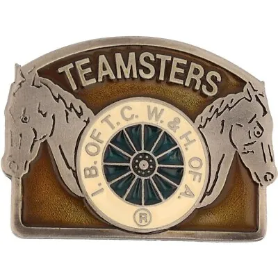 New International Brotherhood Teamsters Union Truck Driver NOS Vtg Belt Buckle • $40