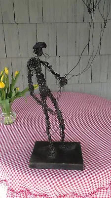 31in San Juan Wire Sculpture Man Moustache Balloons Clown Signed 1970  • $189.99