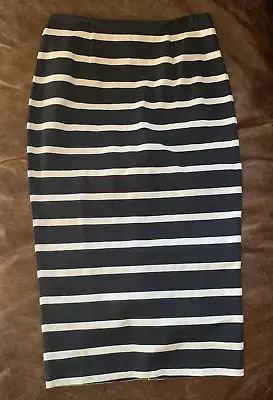 J. Crew Skirt Pencil Skirt Black And White Striped NWT - Flattering - Size 0 • $28