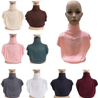 Turtleneck Neck Cover Fake Collar Women Muslim Hijab Blouse Tops Islamic Turban • £4.79