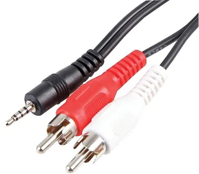 2.5mm Mini Stereo 4 Pole Jack To 2 X RCA Phono Cable 1.5m • £2.95