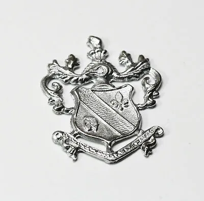 Dollhouse Miniature Silver Metal Coat Of Arms • $3.99