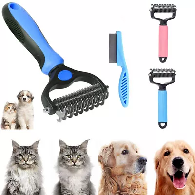 Pet Dematting Tool Professional Grooming Comb Undercoat Fur Rake Brush Dog Cat • £10.67