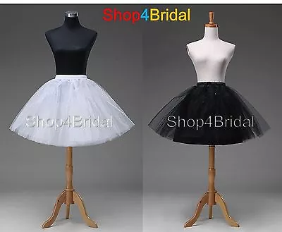 Blac​k White Knee Length Prom Wedding Dress Petticoat Underskirt Crinoline Slips • $15.99