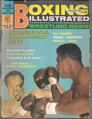 Boxing Illustrated Wrestling News Magazine August 1966 (fr/gd) Muhammad Ali • $7.89