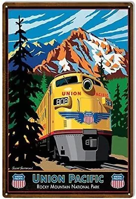 Dark Branches Union Pacific Tin Sign Union Pacific Reproduction Railroad Metal  • $20