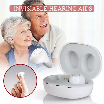 A Pair Hearing Aids Amplifier Rechargeable Digital Sound Amplifier For Elderly • $50.39